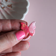 Afbeelding in Gallery-weergave laden, Haarelastiekje vlinder roze met goud