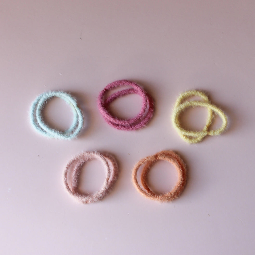 Haarelastiekjes medium pastel - set van 10