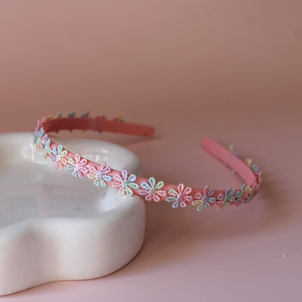Diadeem Jasmijn rainbow met roze