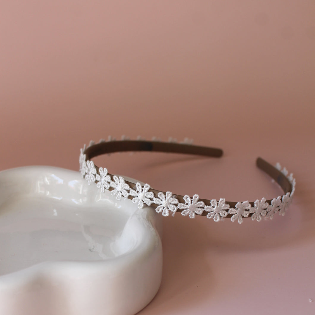 Diadeem Jasmijn wit met kaki