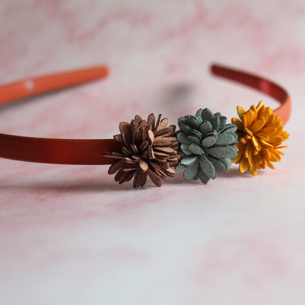 Diadeem Lotus bruin, oker, groen